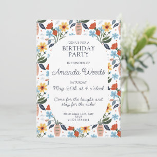 Invitación Jubilee Blossom Exuberante Cumpleaños