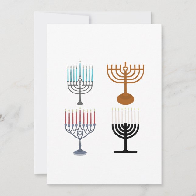 Invitación Judaísmo Hanukkah Religión judía (Anverso)