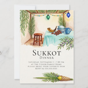 Invitación Judaísmo Sukkot Sukkah Judaísmo Etrog Lulav