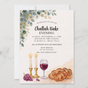 Invitación judía al evento de horneado de Challah