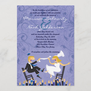 Invitación judía divertida de la boda de la danza