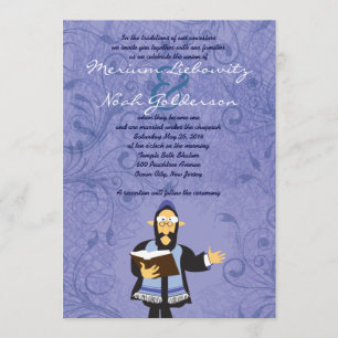 Invitación judía divertida de la boda del rabino