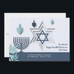Invitación judía en movimiento<br><div class="desc">Infórmele a todos de su nueva dirección con esta bonita invitación que incluye elementos judíos. ¡Perfecto también para saludos de Hanukkah! (Imagen de Freepik). La tarjeta es fácil de personalizar con su texto, fuente y color de fuente. ¿No es exactamente lo que buscas? Todos nuestros productos pueden ser personalizados diseñados...</div>