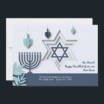 Invitación judía en movimiento<br><div class="desc">Infórmele a todos de su nueva dirección con esta bonita invitación que incluye elementos judíos. ¡Perfecto también para saludos de Hanukkah! (Imagen de Freepik). La tarjeta es fácil de personalizar con su texto, fuente y color de fuente. ¿No es exactamente lo que buscas? Todos nuestros productos pueden ser personalizados diseñados...</div>