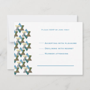 Invitación judía RSVP de Mitzvah de la barra de