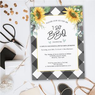 Invitación Juega Yo Hago BBQ El Compromiso De Girasol Ducha D