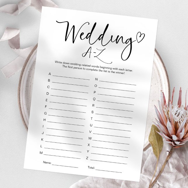 Invitación Juego A-Z de Boda de ducha de novia (Subido por el creador)