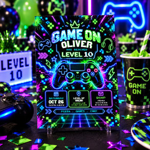 Invitación Juego activado: Fiesta de cumpleaños con videojueg
