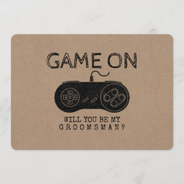 Invitación Juego activado - Gracioso Gamer Groomsman o Mejor 