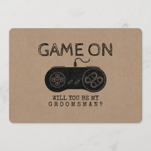 Invitación Juego activado - Gracioso Gamer Groomsman o Mejor