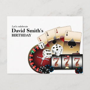 Invitación juego adulto de casino cumpleaños Carta postal