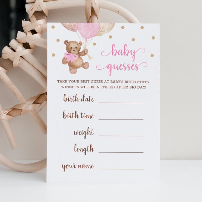 Invitación Juego Baby Guesses Baby Shower Teddy Bear (Subido por el creador)