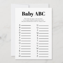 Invitación Juego Baby Shower ABC minimalista