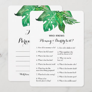 Invitación Juego Baby Shower de doble cara - Consejos  Quién 