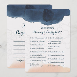 Invitación Juego Baby Shower de doble cara - Consejos| Quién 