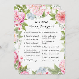 Invitación Juego Baby Shower de doble cara - Consejos| Quién 