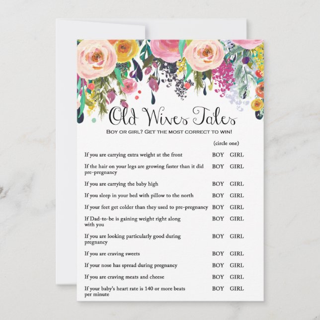 Invitación Juego Baby Shower Garden con respuesta 5 x 7 (Anverso)