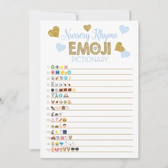 Invitación Juego Baby Shower Nursery Rhyme and Price is Right (Anverso)