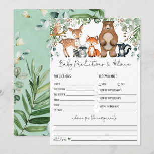 Invitación Juego Baby Shower Predictions & Advances Woodland