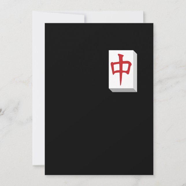 Invitación Juego Chino Basado en Fichas de Mahjong Juego Apue (Anverso)