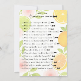 Invitación Juego Citrus Floral Bridal Shower