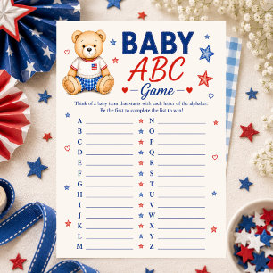 Invitación Juego de ABC de Bebé Rojo Blanco y a Tiempo