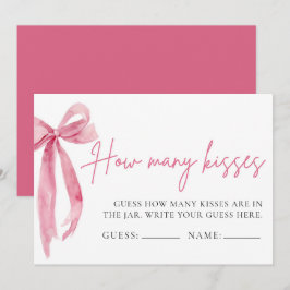 Invitación Juego de Adivina Cuántos Besos con Lazo Rosa Sonro