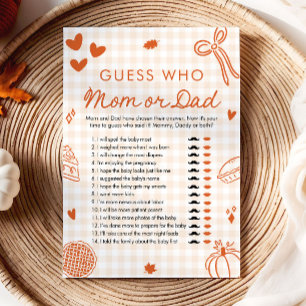 Invitación Juego de Adivina Quién es Mamá o Papá de Naranja O