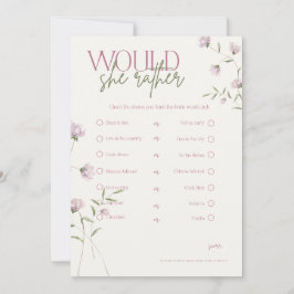 Invitación Juego de Adivina Quién Minimalista Floral para Des