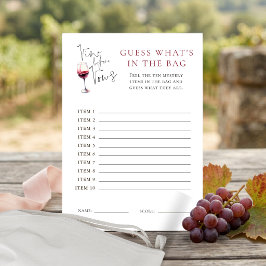 Invitación Juego de adivinanza de artículo en bolsa de Vino p