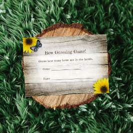 Invitación Juego de adivinanza de girasoles rústicos para bab
