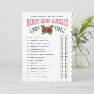 Invitación Juego de Adivinanzas Berry Bueno para Baby Shower