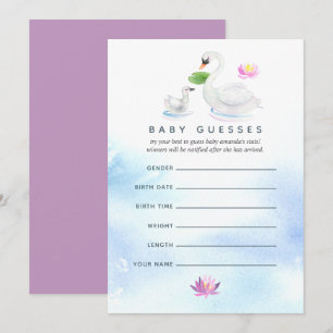 Invitación Juego de adivinanzas para baby shower de acuarela