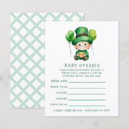 Invitación Juego de adivinanzas para bebé Leprechaun baby duc