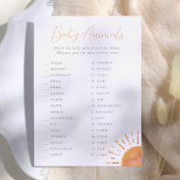 Juego de animales bebés Pequeño rayo de sol