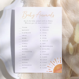 Invitación Juego de animales bebés Pequeño rayo de sol