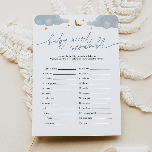 Invitación Juego de Baby Shower Baby Word Scramble Twinkle St (Subido por el creador)