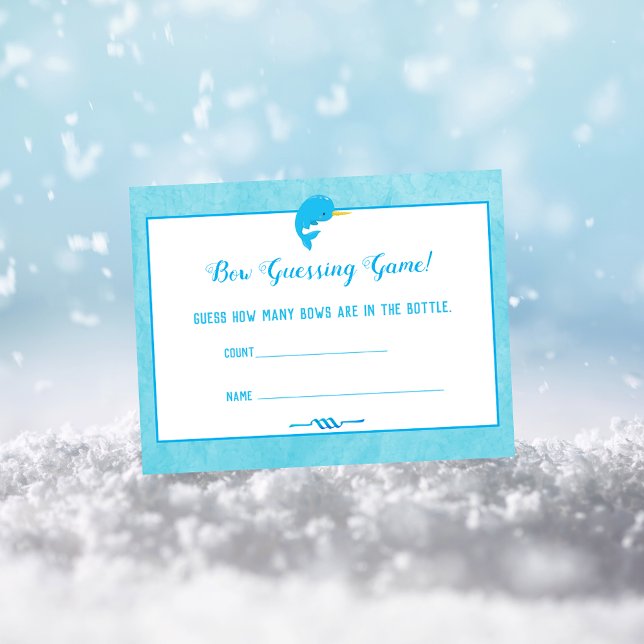 Invitación Juego de Baby Shower Blue Narwhal Count (Subido por el creador)