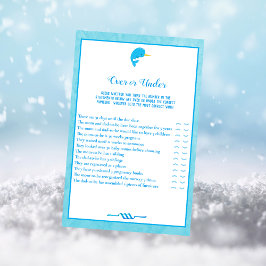 Invitación Juego de Baby Shower Blue Narwhal Over and Under