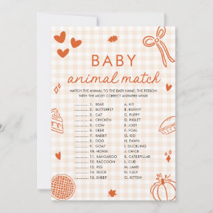 Invitación Juego de Baby Shower "Caer Hand Drawand Baby Anima