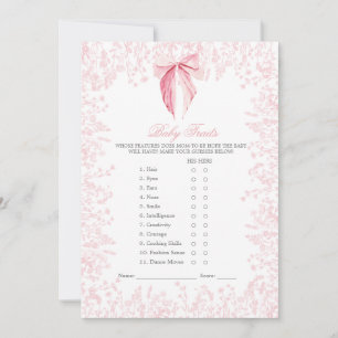 Invitación juego de Baby Shower con arco rosa