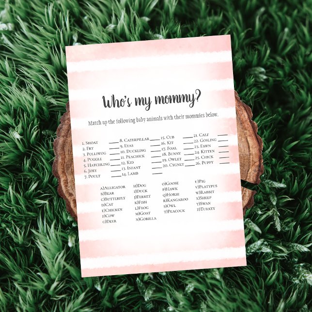 Invitación Juego de Baby Shower Conejo Blanco Rosa Quién es M (Subido por el creador)