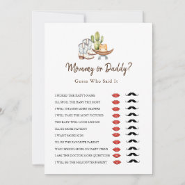 Invitación Juego de Baby Shower Cowboy Western Mommy o Daddy