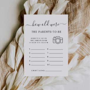 Invitación Juego De Baby Shower Cuán Antiguos Eran Los Padres