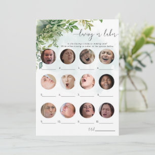 Invitación Juego de Baby Shower de amor o de ecología laboral