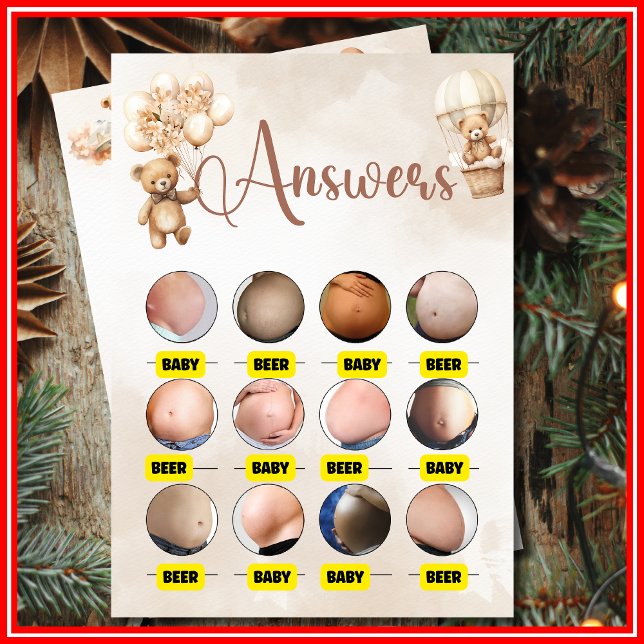 INVITACIÓN JUEGO DE BABY SHOWER DE BARRIGA DE BEBÉ O CERVEZA  (Subido por el creador)