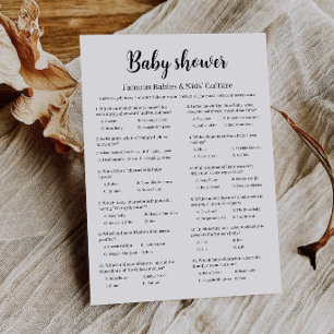 Invitación Juego de Baby Shower de Bebés Famosos, Trivia Cult