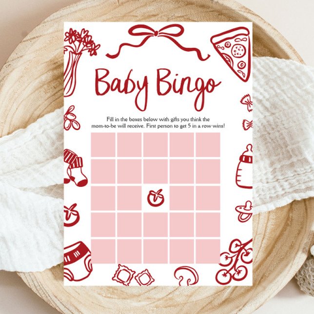 Invitación Juego de Baby Shower de Bingo Infantil Italiano co (Subido por el creador)