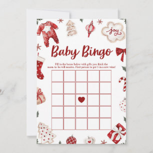 Invitación Juego de Baby Shower de Bingo para Navidades de In