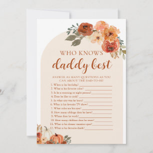 Invitación Juego de Baby Shower de Calabaza de Otoño Quién Co